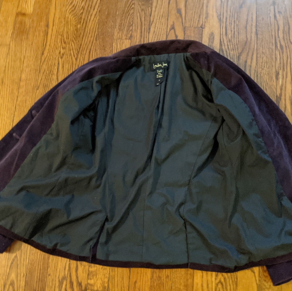 EUC London Jean purple velveteen blazer with gold buttons - Picture 5 of 9